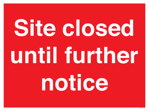 Site closed until further notice